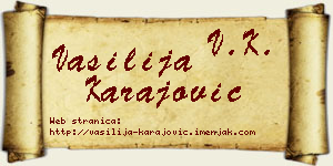 Vasilija Karajović vizit kartica